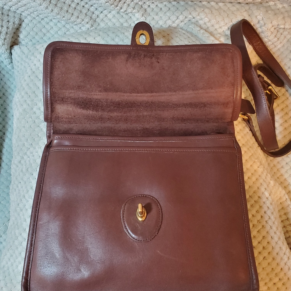 Vintage Coach Willis Station Crossbody Shoulder Bag Brown Leather - Picture 13 of 16